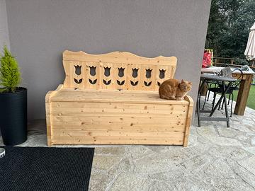 Panca contenitore artigianale stile tirolese