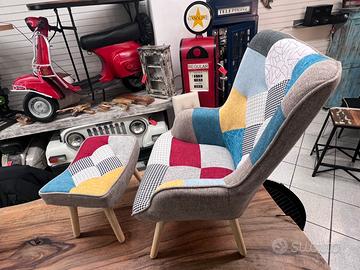 Nuove poltrone con pouff da diretto fabbrica