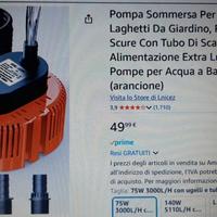 Pompa Sommersa per piscine, laghetti da giardino