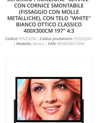 Schermo Videoproiezione Provis 4x3 Metri Cornice