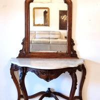 Antica Specchiera con consolle - metà '800