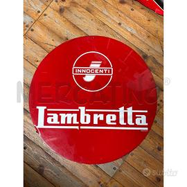 TARGA LAMBRETTA TONDA ROSSA