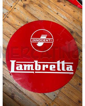 TARGA LAMBRETTA TONDA ROSSA