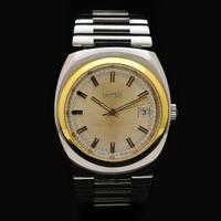 Eberhard & Co 70s steel gold 37 mm manual + box