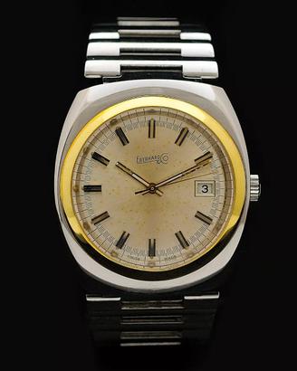 Eberhard & Co 70s steel gold 37 mm manual + box