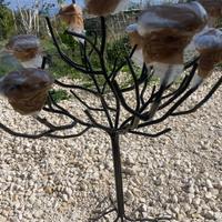 Portacandele a forma di albero in ferro battuto