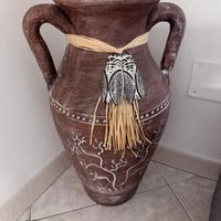 Vaso decorativo etnico in terracotta