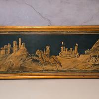 VINTAGE - Quadro antico Litografia su legno