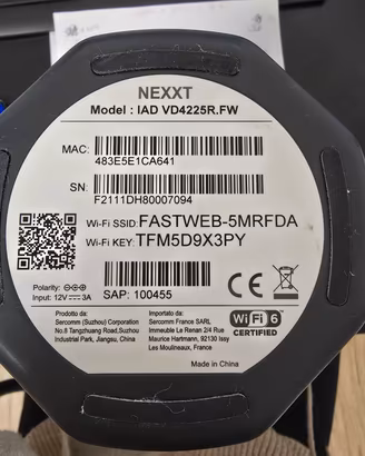 Modem Router Fastweb  NeXXt Wi-fi 6 (Alexa) 