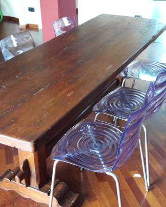 Tavolo fratina in legno antico restaurato