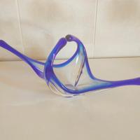 CESTINO in vetro trasparente e blue Svuota tasche