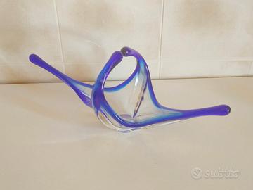 CESTINO in vetro trasparente e blue Svuota tasche