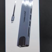 Hub usb C3.0 8in1 (video,lan,usb,sd) modello TC19L