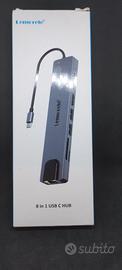 Hub usb C3.0 8in1 (video,lan,usb,sd) modello TC19L
