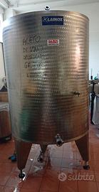 Serbatoio enologico inox 1000lt con saturatore