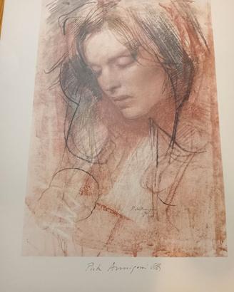 Litografia Pietro Annigoni "Betty Jane"