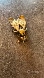 Posacenere mosca vintage in ottone massiccio