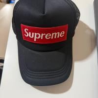 cappello supreme trucker cap nero logo box