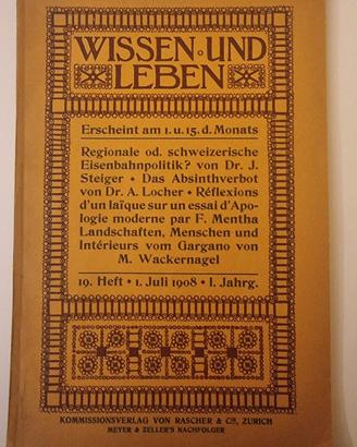 Wissen und Leben – Rivista svizzera originale 1908