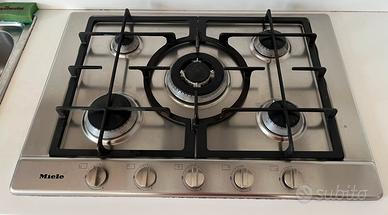 Piano cottura in acciaio Miele a gas 5 fuochi