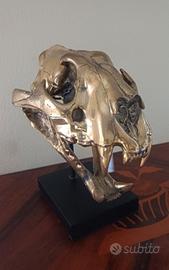 teschio di Tigre in bronzo firmata Jake Richmond