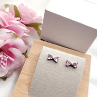 Orecchini originali Pandora fiocco rosa 