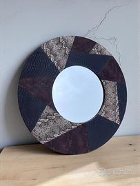 Specchio Design "Arti & Mestieri" Pelle Patchwork