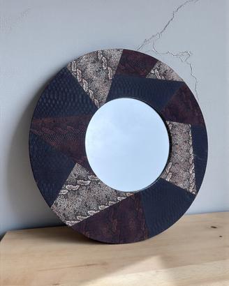 Specchio Design "Arti & Mestieri" Pelle Patchwork