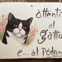 mattonella gatto bianco e nero