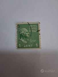 francobollo da 1 c. G.Washington stati uniti 1938