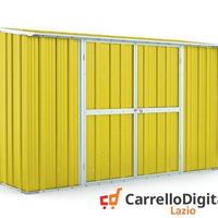 Casetta in lamiera per esterno 307x100cm giallo