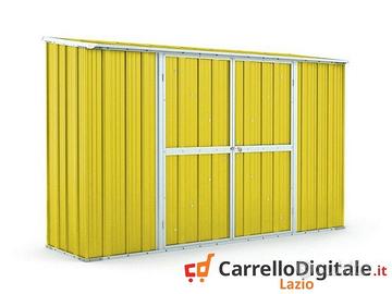 Casetta in lamiera per esterno 307x100cm giallo