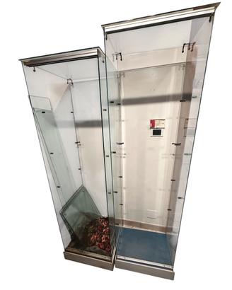 Due vetrinette in vetro da collezione