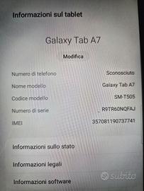 Tablet galaxy tab A7 SM-T505