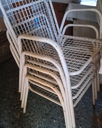 4 poltroncine in metallo da giardino 