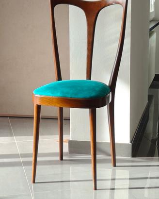 Sedia Chair Epoca Design mid-century in noce E Alc