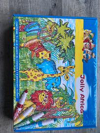 Puzzle da colorare e 12 pennarelli lavabili