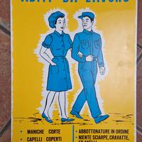 cartello segnaletico anni 60