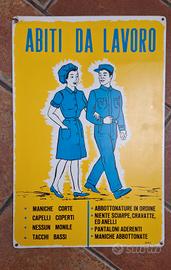 cartello segnaletico anni 60