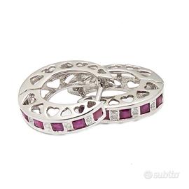 Orecchini a cerchio con rubini e diamanti