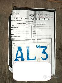 targa in bianco primi anni 50 vespa lambretta