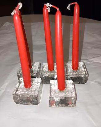 Portacandela Cubo Vetro Vintage Cube Ice 5 pz