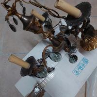 Lampadario rame e cristallo 