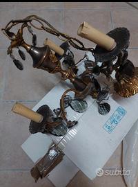 Lampadario rame e cristallo 