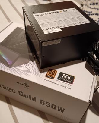 alimentatore aerocool Miragegold 650w 80 plus Gold