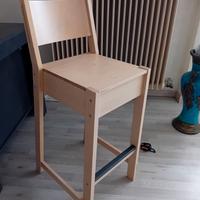 Sgabello alto stile bar IKEA in legno – seduta con