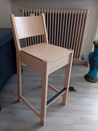 Sgabello alto stile bar IKEA in legno – seduta con