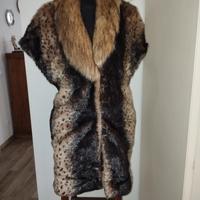 cappotto smanicato vintage in pelliccia sintetica 