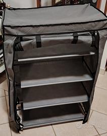 Mobiletto in stoffa a 4 ripiani