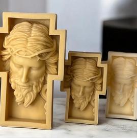 Candela Gesù in croce in cera di soia